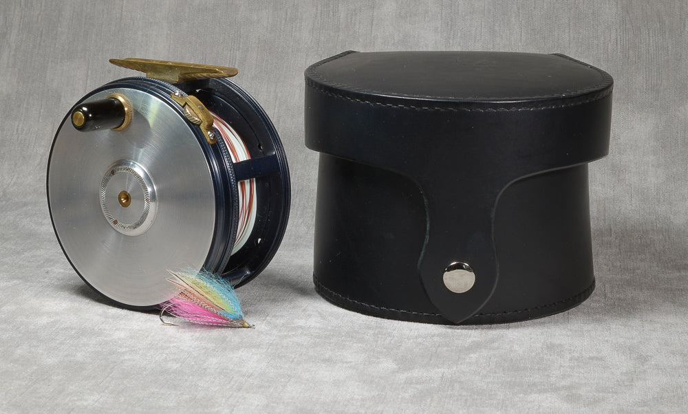 Custom Shearling Fly Reel Case Black