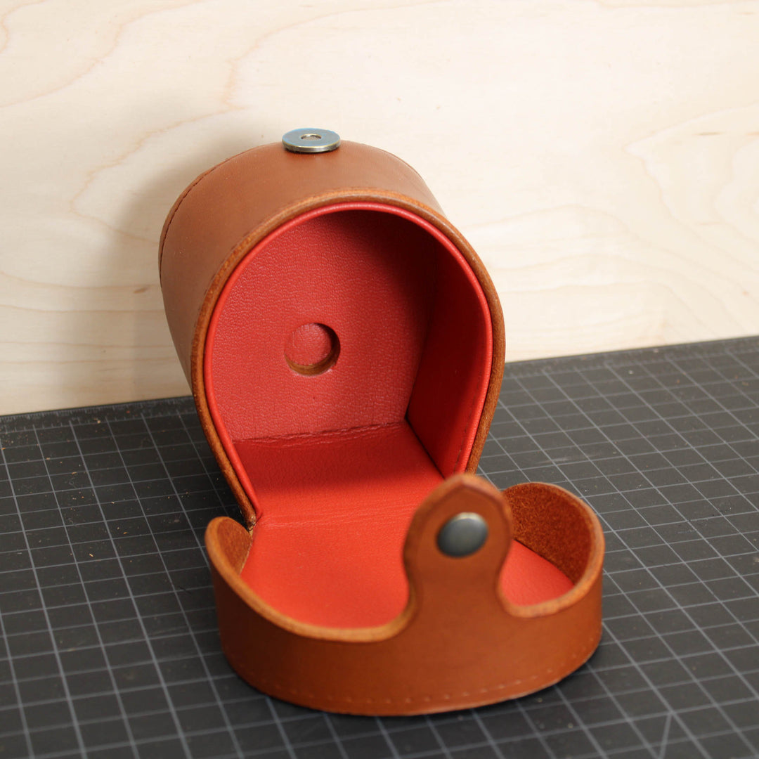 custom fly reel cases Custom Platform Leather Fly Reel Case – RW Leatherworks