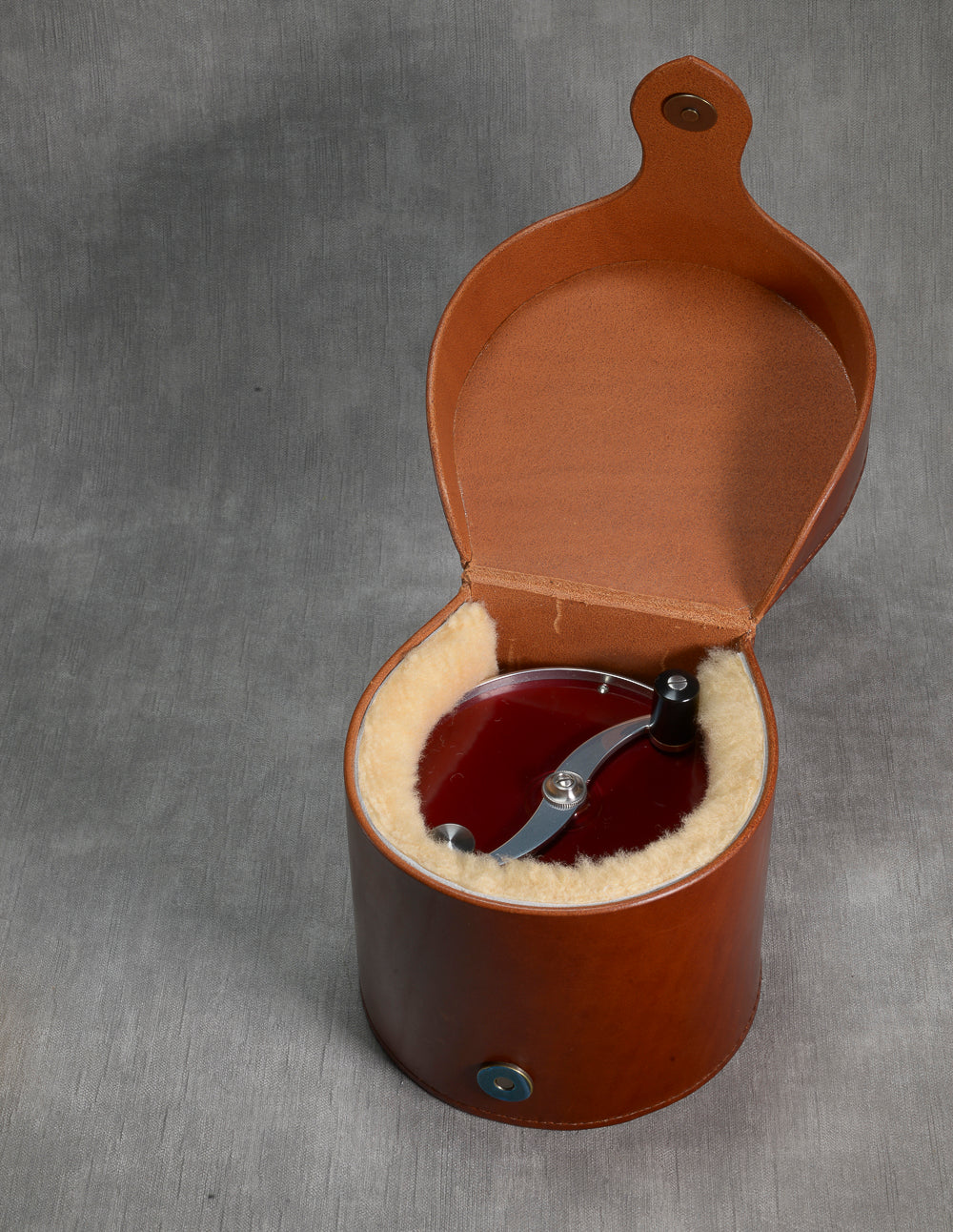 custom fly reel cases Custom Shearling Fly Reel Case Chestnut